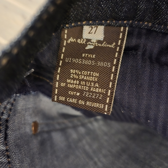 7 for All Mankind Dark Wash Straight Leg Jeans - Size 27 - Picture 6 of 8